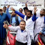 Members of JKHCA during a protest