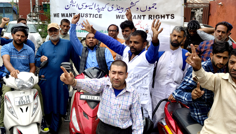 Members of JKHCA during a protest