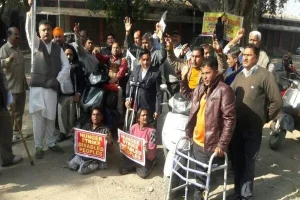 Members of JKHCA during a protest rally in Jammu