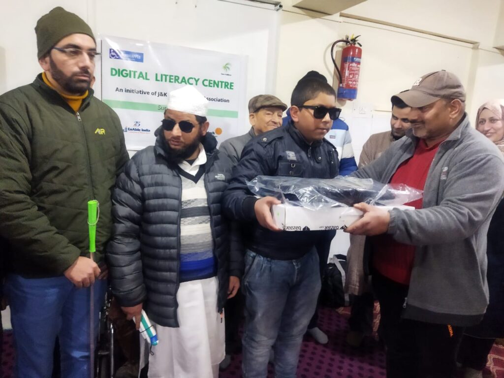 A picture from JKHCA's Digital Literacy Program for Visually Impaired Children held at CHINAR Kashmir