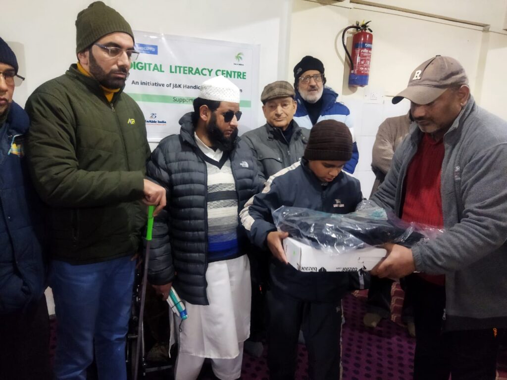 A picture from JKHCA's Digital Literacy Program for Visually Impaired Children held at CHINAR Kashmir