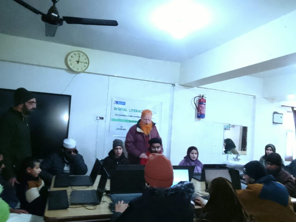 A picture from JKHCA's Digital Literacy Program for Visually Impaired Children held at CHINAR Kashmir