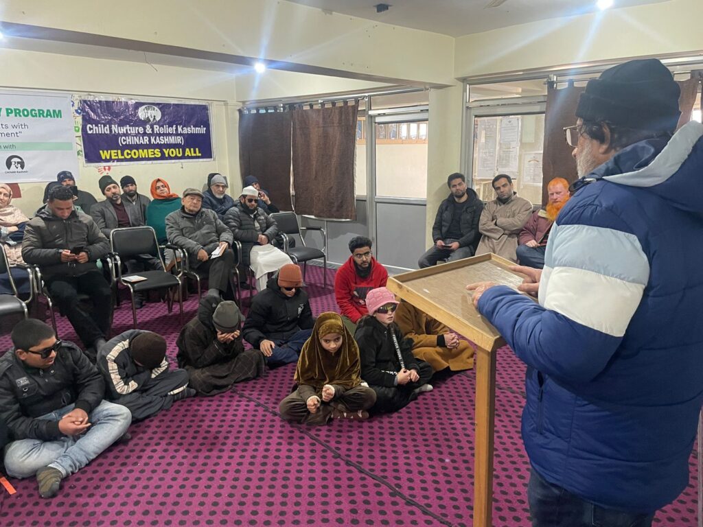 A picture from Digital Literacy Program for Visually Impaired Children held at CHINAR Kashmir