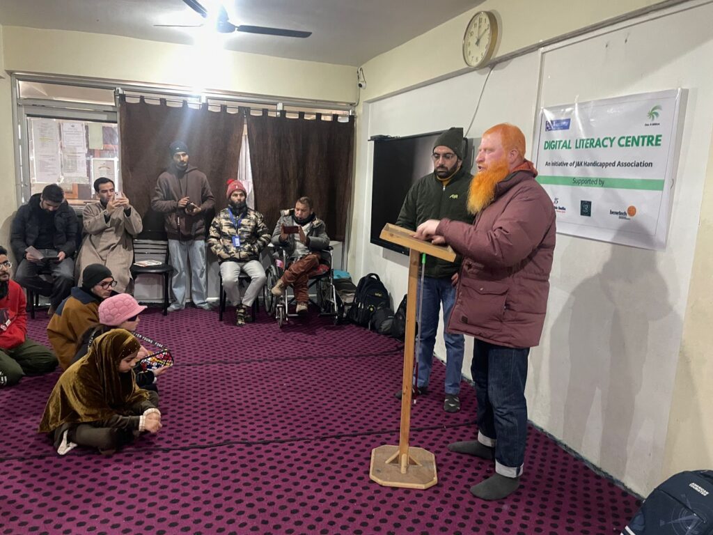 A picture from JKHCA's Digital Literacy Program for Visually Impaired Children held at CHINAR Kashmir